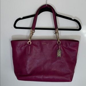 Magenta coach tote